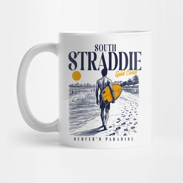Vintage Surfing South Straddie, Gold Coast, Australia // Retro Surfer Sketch // Surfer's Paradise by Now Boarding